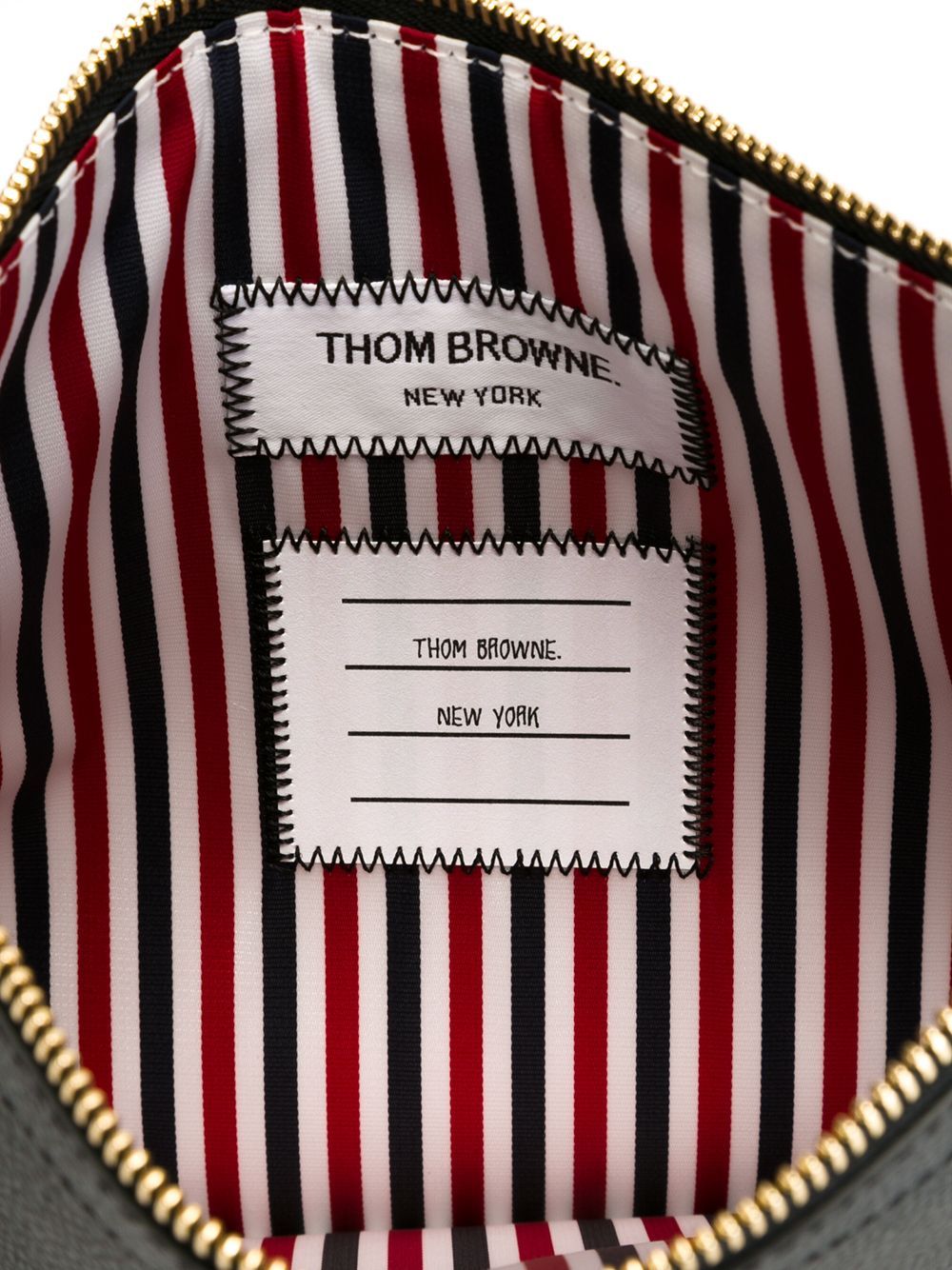 THOM BROWNE Sleek Black Grained Leather Envelope for Men