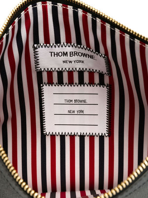 THOM BROWNE Sleek Black Grained Leather Envelope for Men