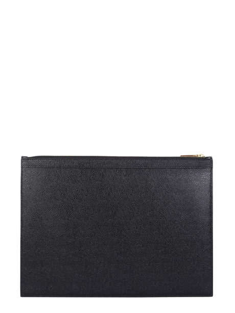 THOM BROWNE Medium Document Holder with Zip Closure