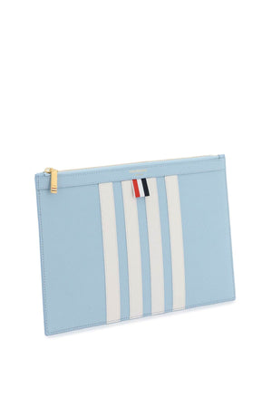 THOM BROWNE Light Blue 4-BAR Pouch Handbag for Men