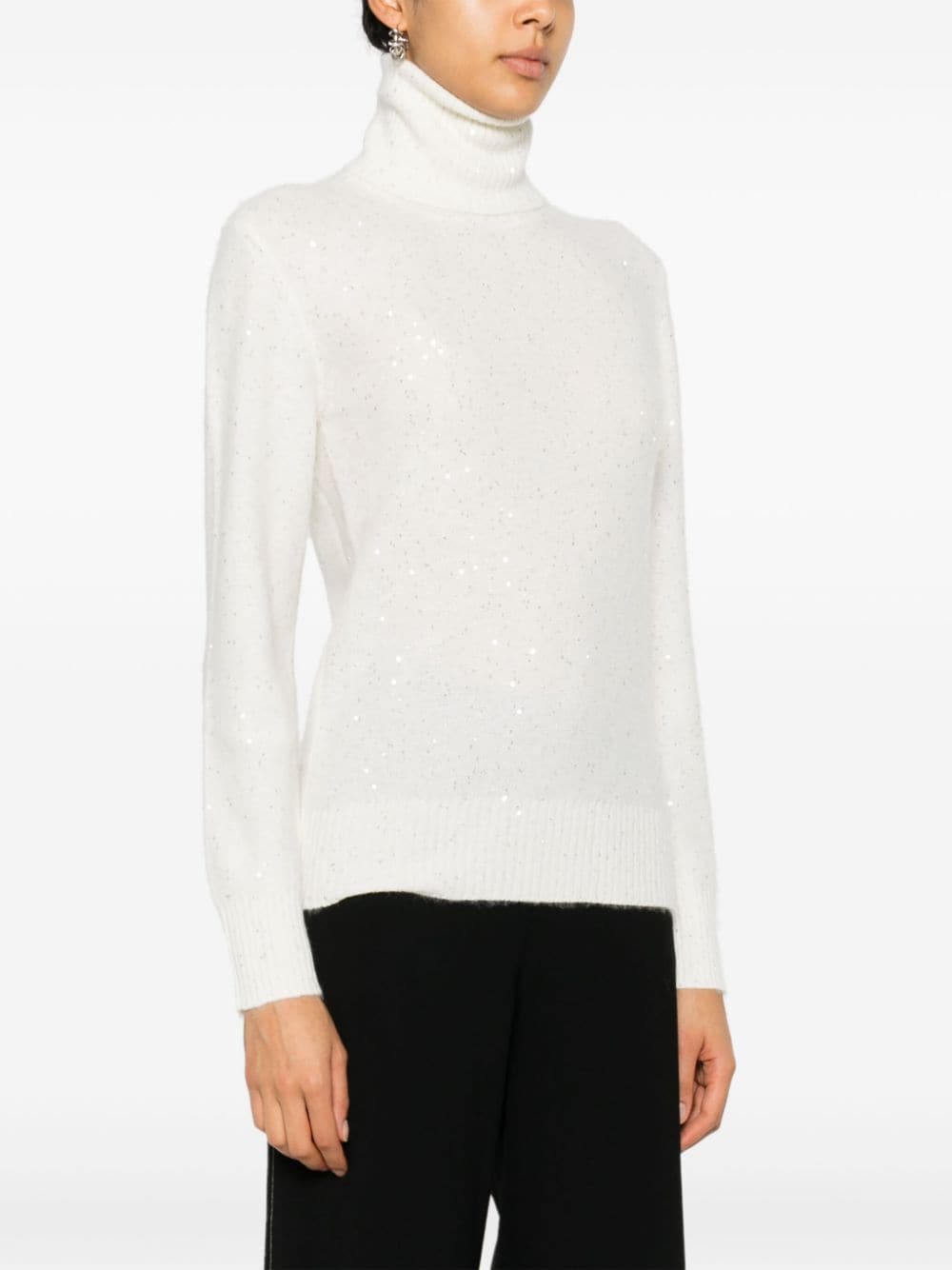 FABIANA FILIPPI Wool and Silk Blend Turtleneck Sweater