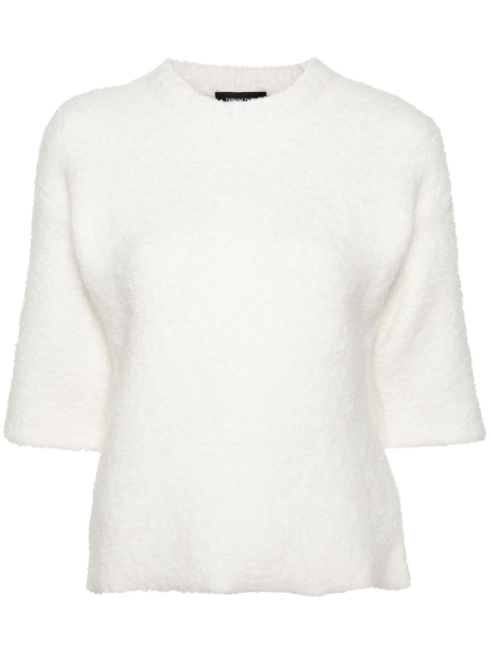 FABIANA FILIPPI IVORY CASHMERE BLEND BOUCLÉ SWEATER