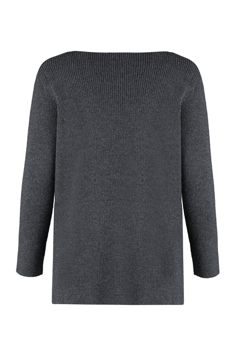 FABIANA FILIPPI Elegant Grey Wool Blend Sweater with Lurex Accents