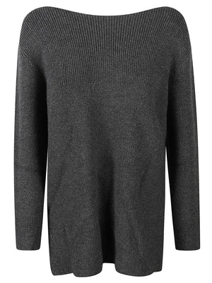 FABIANA FILIPPI Elegant Grey Wool Blend Sweater with Lurex Accents