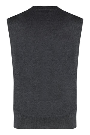 FABIANA FILIPPI Glittering Wool Vest with Ribbed Trim