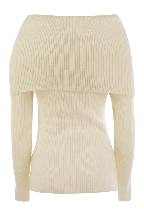 FABIANA FILIPPI Elegant Wool-Mohair Cape Neck Sweater