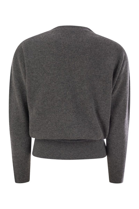 FABIANA FILIPPI Platinum Cropped Crew-Neck Sweater