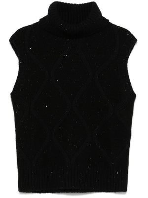 FABIANA FILIPPI Elegant Wool and Silk Blend Sleeveless Vest