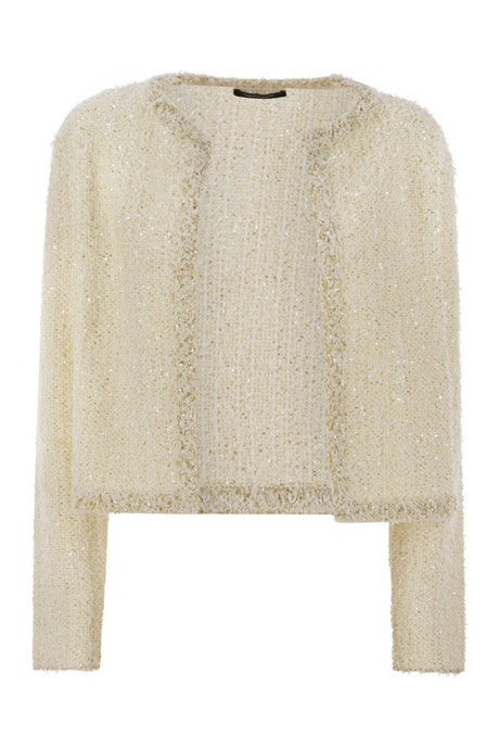 FABIANA FILIPPI Tweed-Effect Yarn Cardigan for Women - Short Length