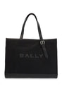 BALLY East/West Nylon and Leather Tote Handbag