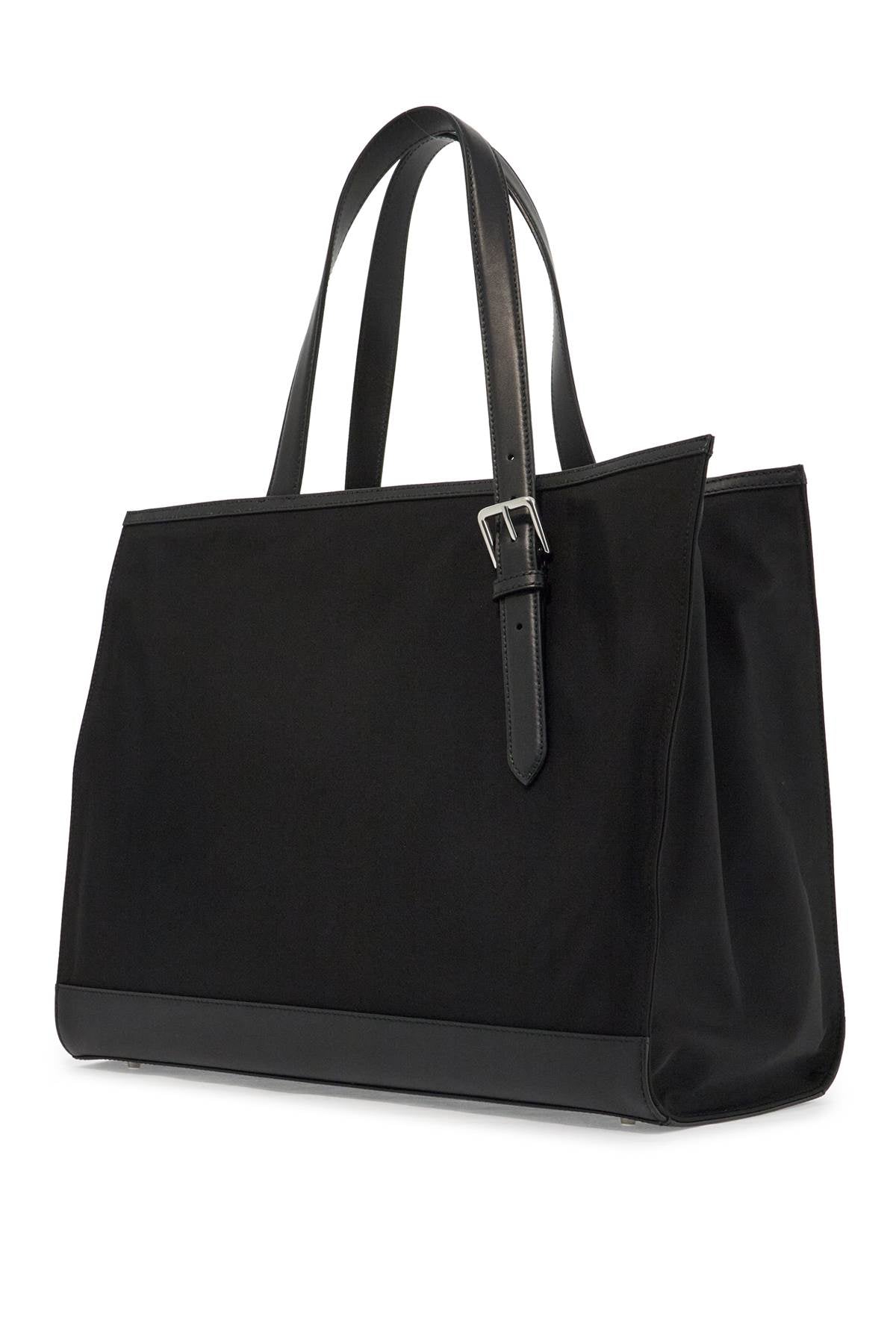 BALLY East/West Nylon and Leather Tote Handbag