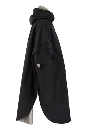 HERNO Black Laminar Jacket with Detachable Hood and Sleeves for Women