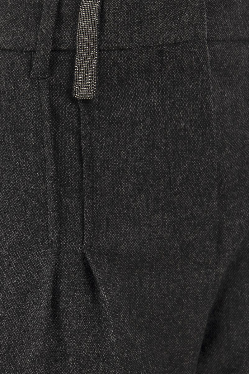 BRUNELLO CUCINELLI Sophisticated Grey Sartorial Trousers in Wool and Cashmere - FW23