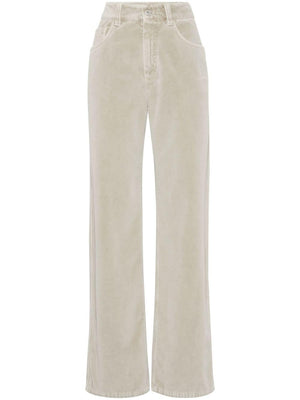 BRUNELLO CUCINELLI Cotton Trousers with Extra-Long Length