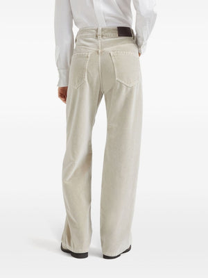 BRUNELLO CUCINELLI Cotton Trousers with Extra-Long Length