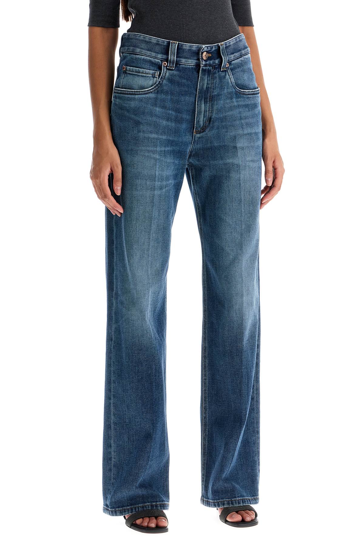 BRUNELLO CUCINELLI High-Rise Indigo Blue Stretch Denim Jeans