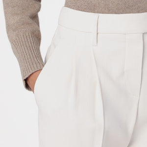 BRUNELLO CUCINELLI Elegant Ivory Viscose Trousers