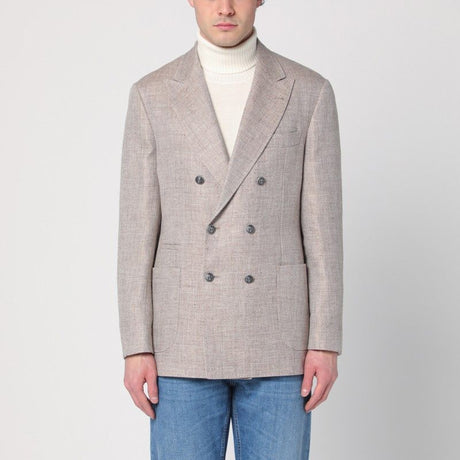 BRUNELLO CUCINELLI Double-Breasted Linen and Cotton Jacket for Men