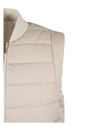 BRUNELLO CUCINELLI Luxurious Reversible Sleeveless Jacket with Monili Embroidery for Women