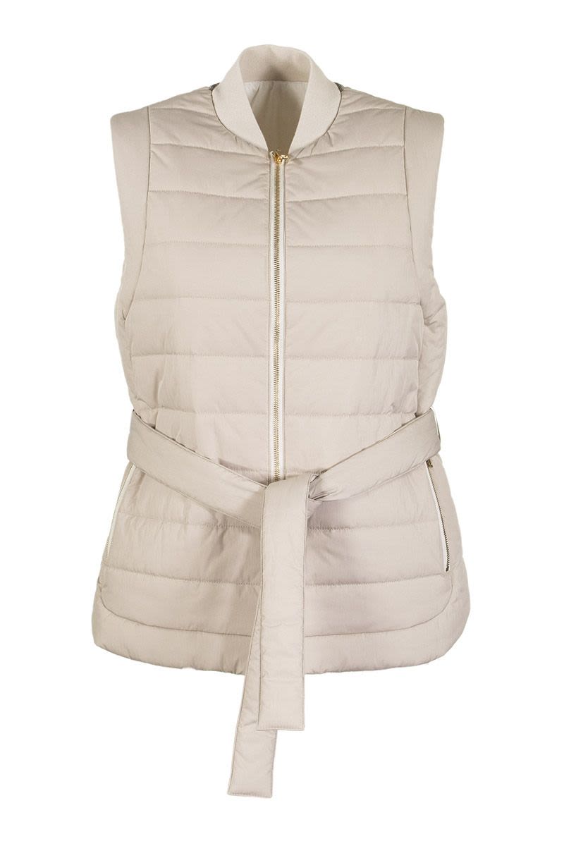 BRUNELLO CUCINELLI Luxurious Reversible Sleeveless Jacket with Monili Embroidery for Women