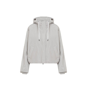 BRUNELLO CUCINELLI Elegant Grey Cotton Hooded Jacket