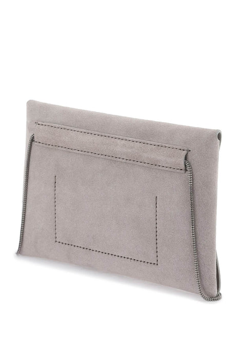BRUNELLO CUCINELLI Soft Suede Envelope Shoulder Handbag