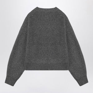 BRUNELLO CUCINELLI Lead Grey Cashmere Blend Jumper - FW24