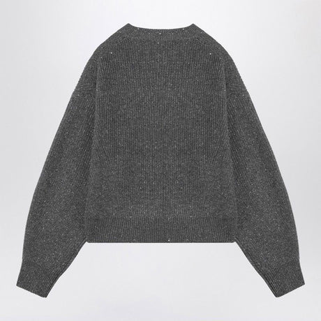 BRUNELLO CUCINELLI Lead Grey Cashmere Blend Jumper - FW24