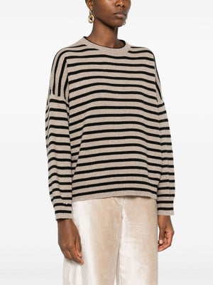 BRUNELLO CUCINELLI Elegant Striped Cashmere Blend Sweater