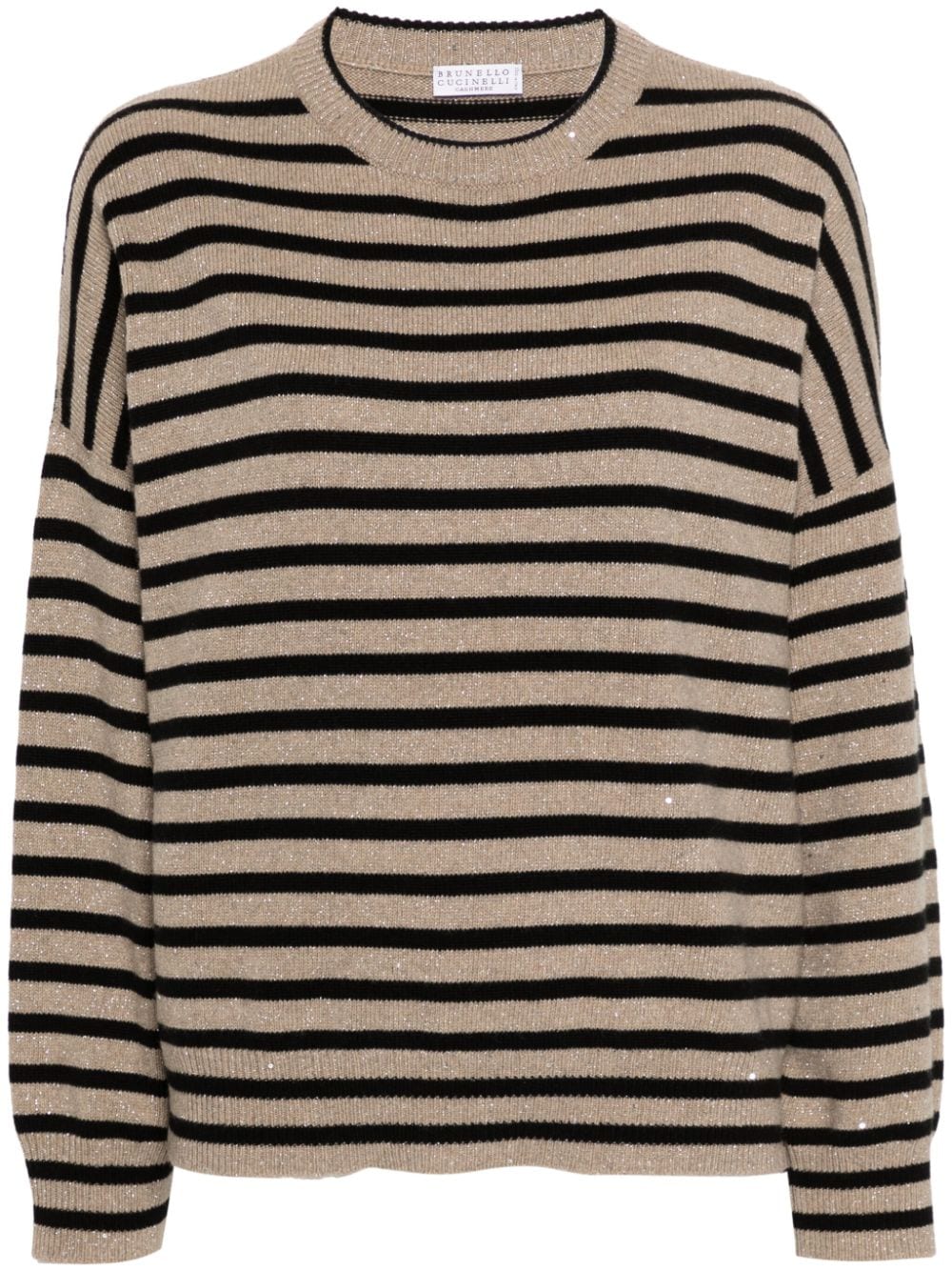 BRUNELLO CUCINELLI Elegant Striped Cashmere Blend Sweater