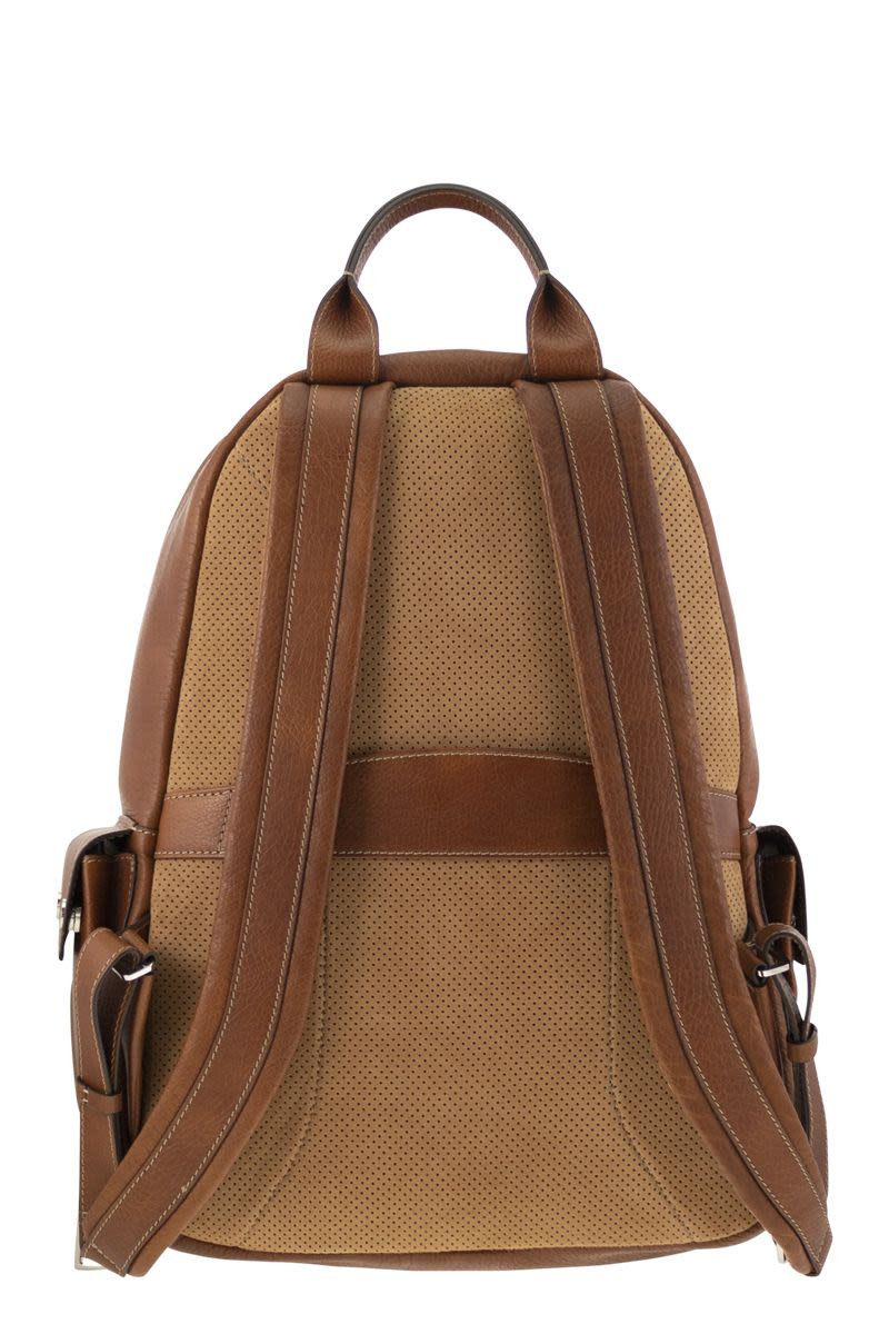 BRUNELLO CUCINELLI Calfskin Backpack with Grain - 32 x 43 x 20 cm