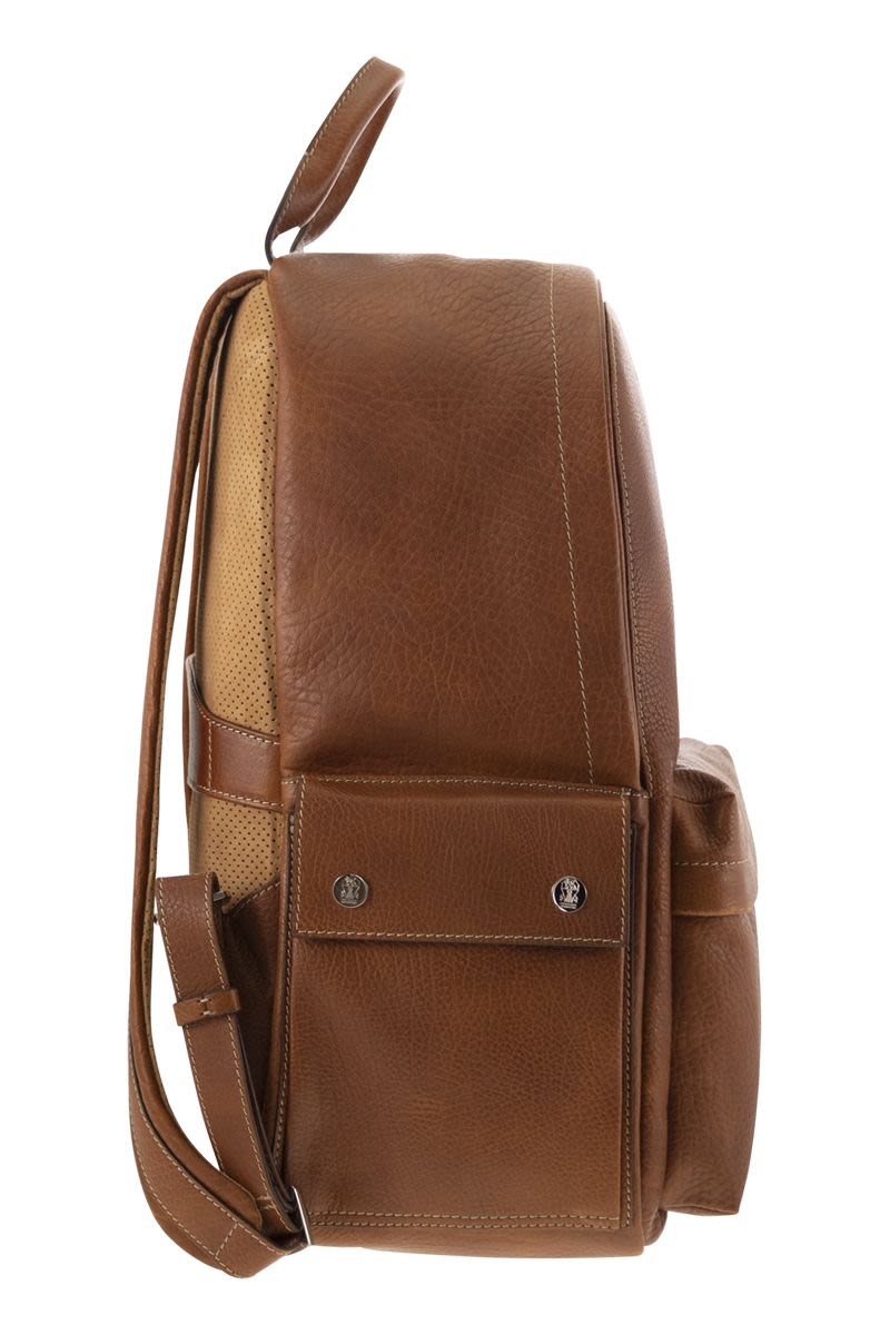 BRUNELLO CUCINELLI Calfskin Backpack with Grain - 32 x 43 x 20 cm