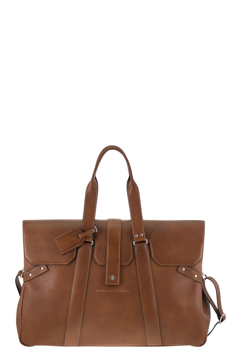 BRUNELLO CUCINELLI COUNTRY WEEKENDER Handbag IN CALFSKIN WITH GRAIN