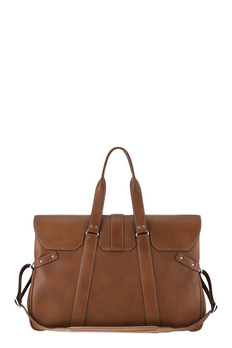 BRUNELLO CUCINELLI COUNTRY WEEKENDER Handbag IN CALFSKIN WITH GRAIN