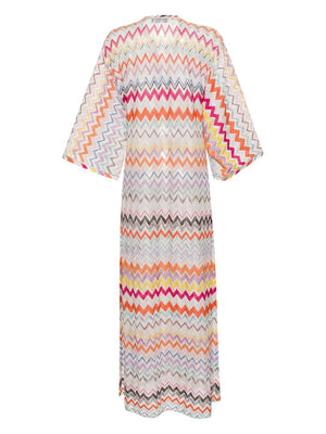 MISSONI ZIGZAG PATTERN LONG COVER-UP