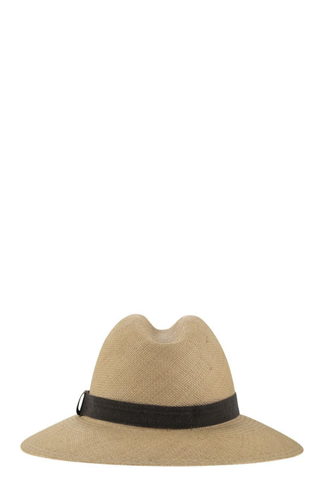 BRUNELLO CUCINELLI Elegant Straw Hat with Precious Band