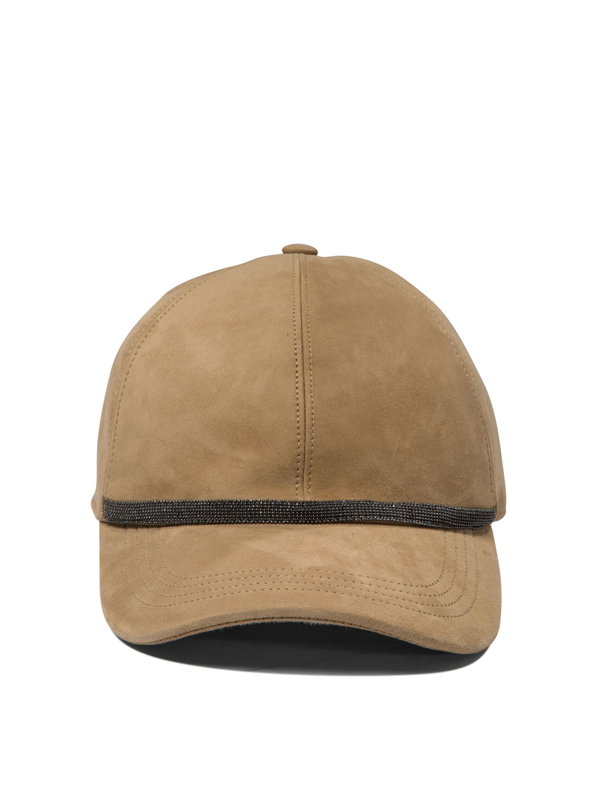 BRUNELLO CUCINELLI Elegant Suede Baseball Cap with Metallic Accents