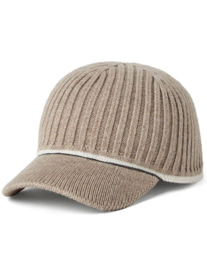 BRUNELLO CUCINELLI Luxurious Wool Blend Striped Baseball Cap