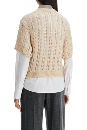 BRUNELLO CUCINELLI Dazzling Net Short Sleeve Knit Top