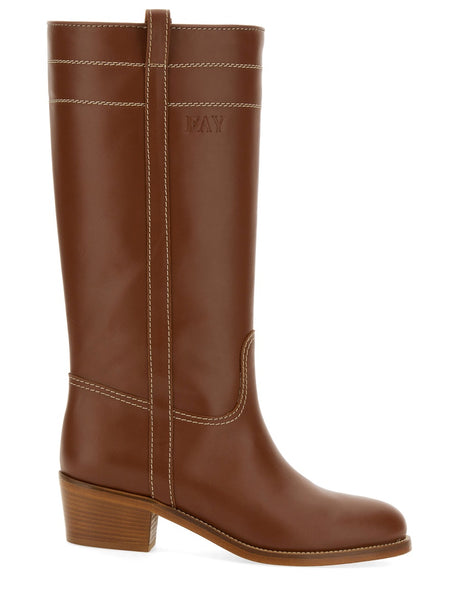 FAY Elegantly Crafted Leather Boot - Women's SS24 Collection