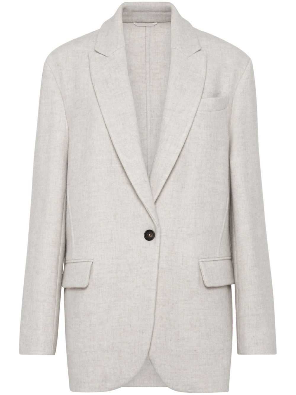 BRUNELLO CUCINELLI Women's Elegant Wool Blazer with Monili Chain Detail