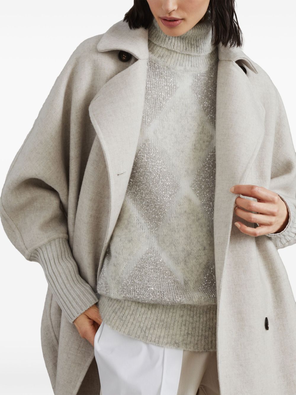 Áo Khoác Đôi Khuy Chất Cashmere Cao Cấp