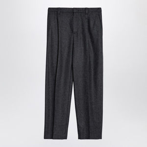 BRUNELLO CUCINELLI Elegant Dark Grey Wool-Cashmere Trousers