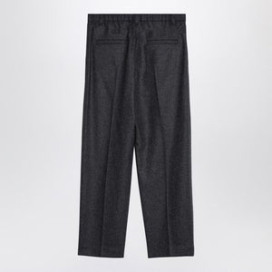 BRUNELLO CUCINELLI Elegant Dark Grey Wool-Cashmere Trousers