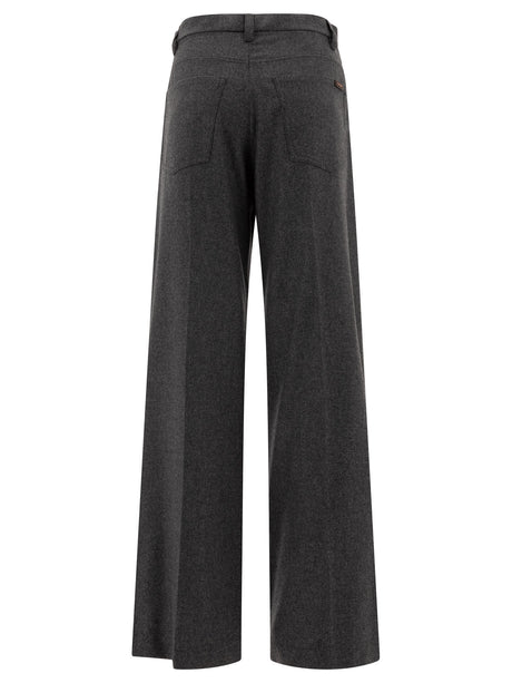 BRUNELLO CUCINELLI High Rise Relaxed Fit Flannel Trousers