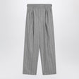 BRUNELLO CUCINELLI Light Grey Striped Wide Trousers for Women