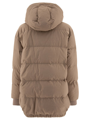 BRUNELLO CUCINELLI Elegant Beige Down Jacket in Technical Cotton