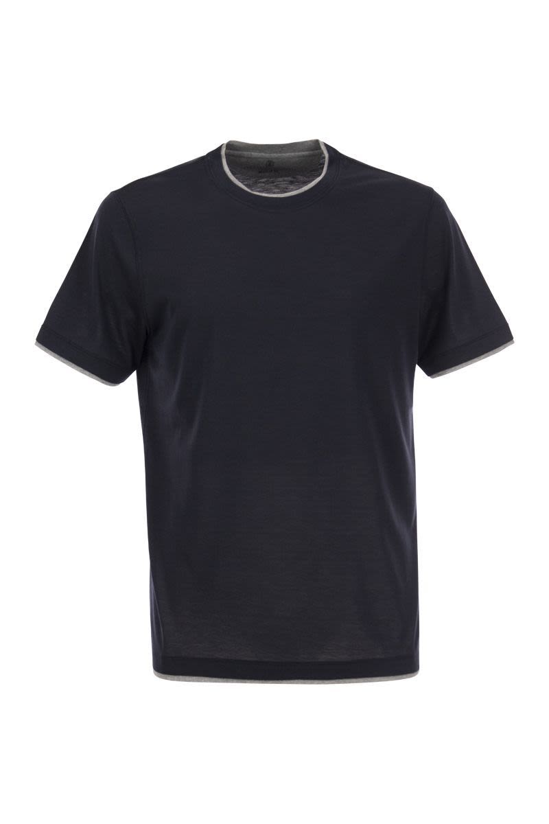 BRUNELLO CUCINELLI Layered Silk and Cotton T-Shirt for Men