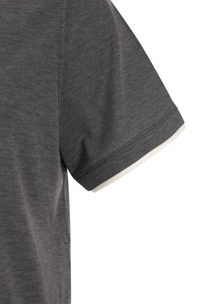 BRUNELLO CUCINELLI Layered Silk and Cotton T-Shirt for Men