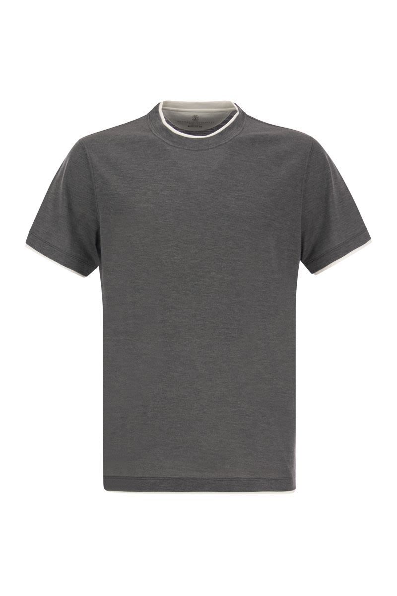 BRUNELLO CUCINELLI Layered Silk and Cotton T-Shirt for Men